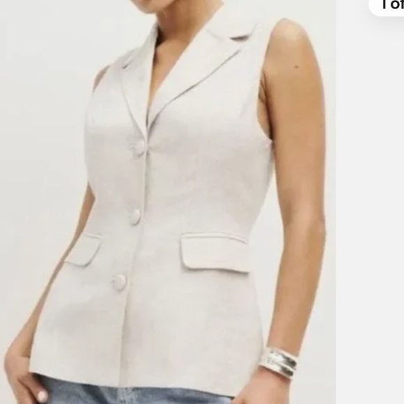 Reformation Billie Linen Vest - Picture 2 of 10